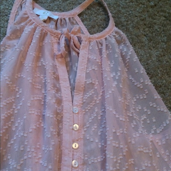 Charming charlie pink halter flowy top - Picture 2 of 5